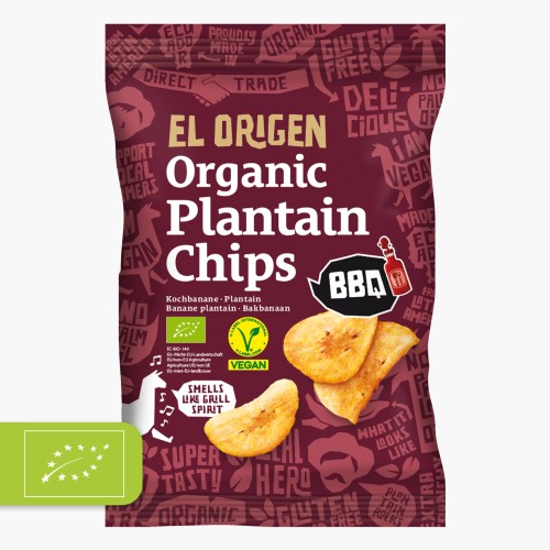 El Origen Bio Kochbananen Chips BBQ 80g