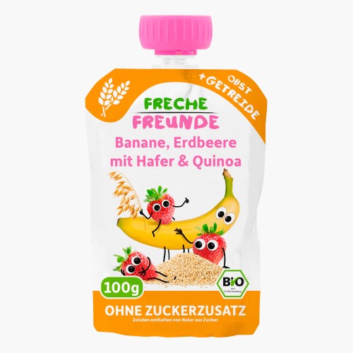 Freche Freunde Bio Quetschie Banane Erdbeere mit Hafer & Quinoa 100g