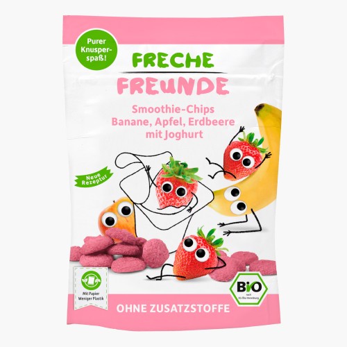 Freche Freunde Bio Smoothie-Chips Banane, Apfel, Erdbeere mit Joghurt 16g