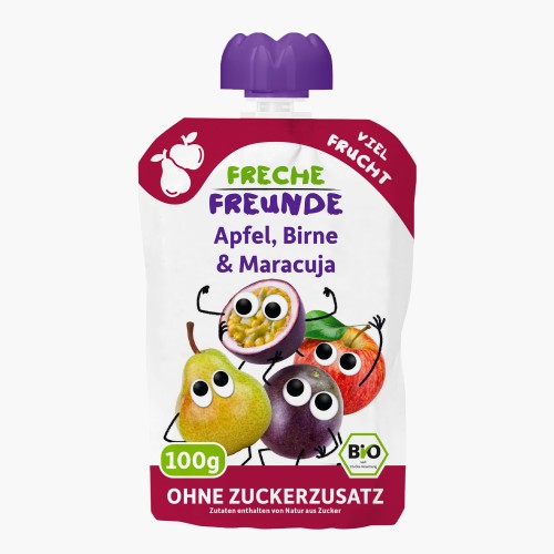 Freche Freunde Bio Quetschie Apfel, Birne & Maracuja 100g