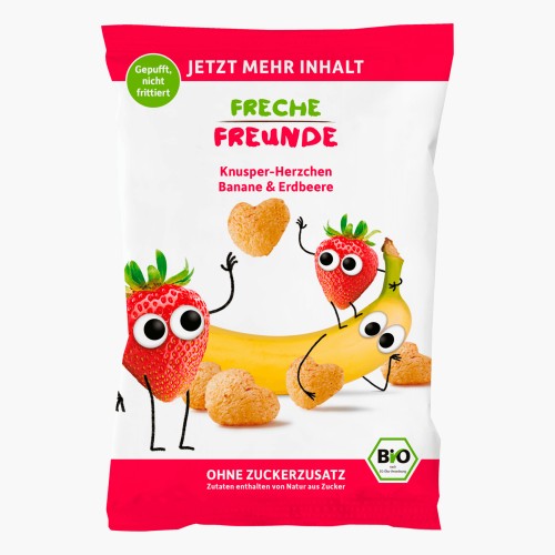 Freche Freunde Knusper-Herzchen Bio Banane & Erdbeere 30g