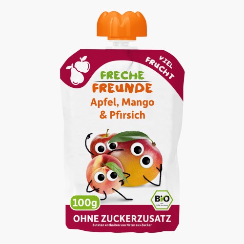 Freche Freunde Bio Quetschie Apfel, Mango & Pfirsich 100g