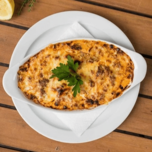 Gyros Schweinefleisch überbacken