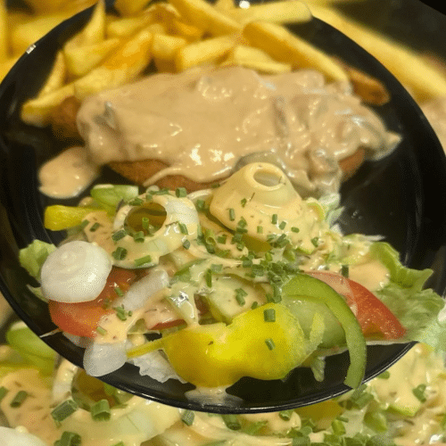 Puten Schnitzel mit Soße nach Wahl