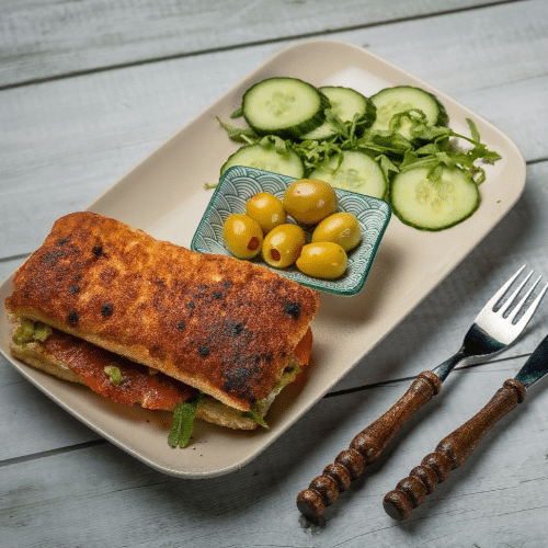 Fleisch-, Avocado- & Rucola-Sandwich mit Pesto - Lachs