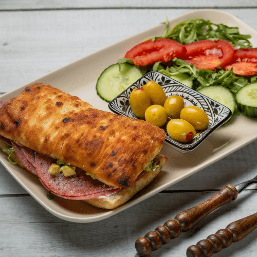 Sandwich mit Lachsscheiben