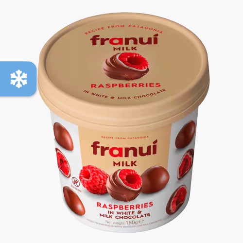 Franui Frozen Raspberries in Milk Chocolate 150g