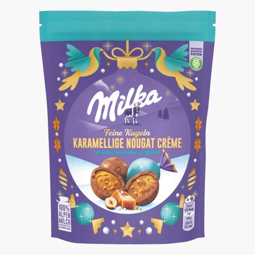 Milka feine Kugeln caramel Nougat Creme 90g