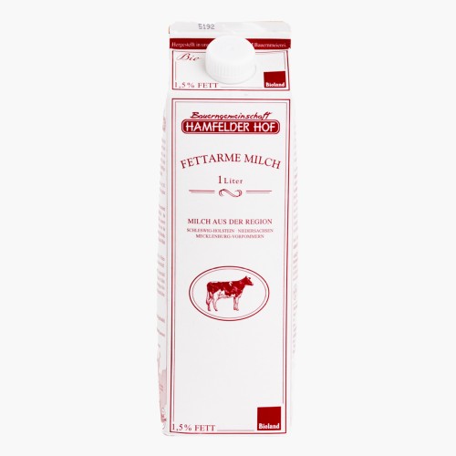 Hamfelder Bio-Milch 1,5% Fett. 1l