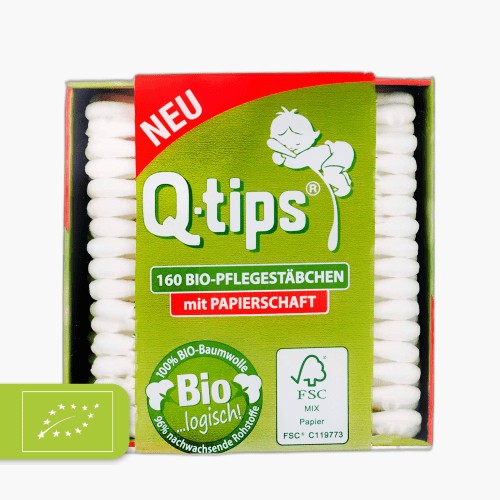 Q-Tips Wattestäbchen Bio 160 Stück