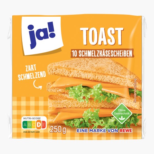 Ja! Schmelzkäse Scheiben Toast 250g