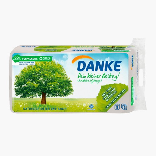 Danke Toilettenpapier 3-lagig 8x150 Blatt