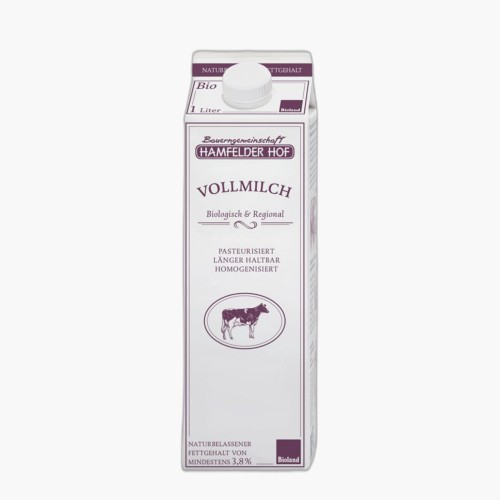 Hamfelder Bio-Milch 3,8% Fett. 1l