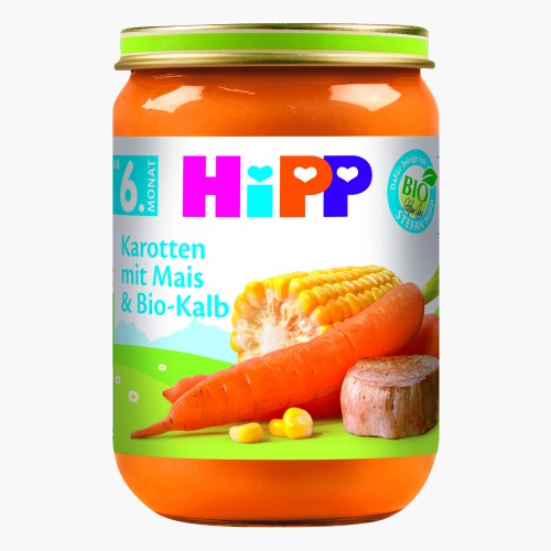 Hipp Bio Kalb mit Karotten und Mais 190g