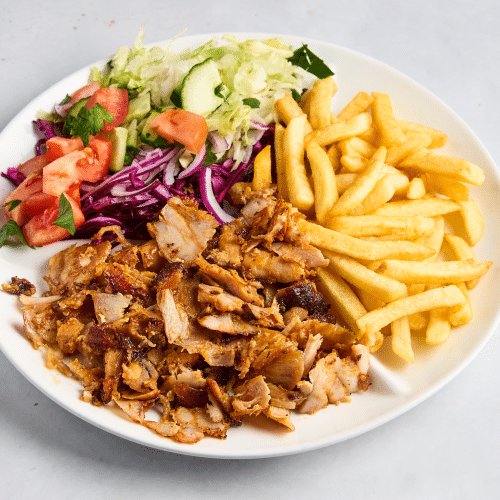 Dönerteller mit Pommes frites