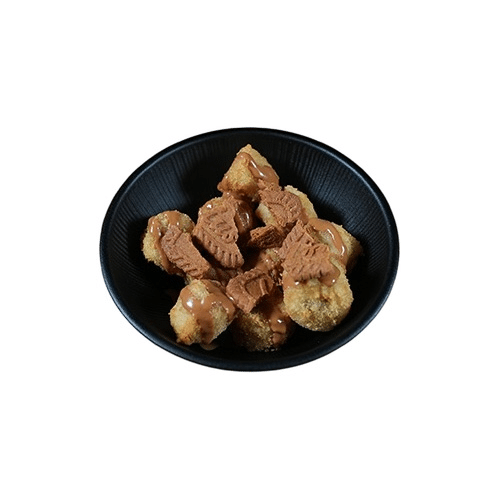 Gebackene Banane mit Lotus-Creme und Biscoff-Lotus-Kekse