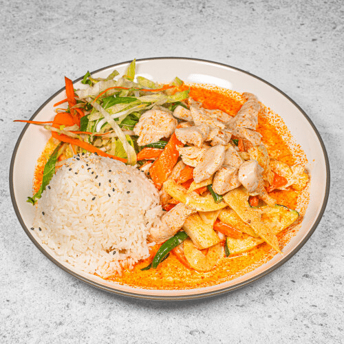Hühnerfleisch Thai-Currysauce (scharf)