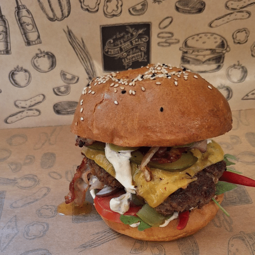 Texas Q-Rodeo Burger mit Bacon