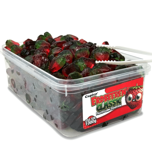 Capico Erdbeeren Classic Fruchtgummi (1000g) in Dose, Halal