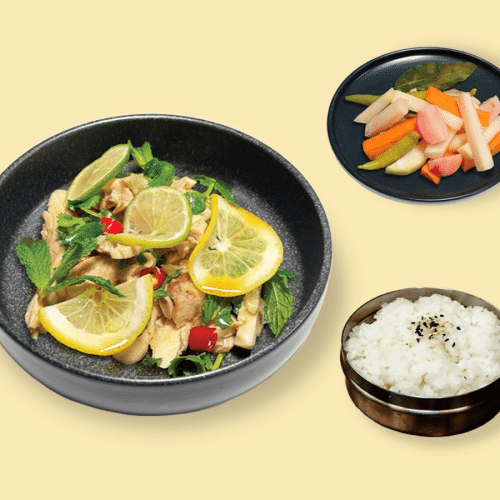 Thai Zitronenhähchen Menü scharf