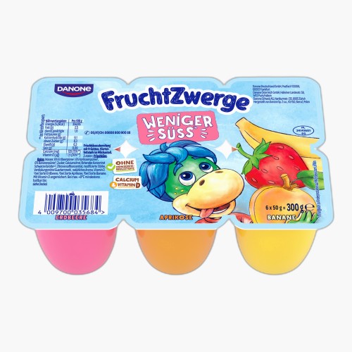 Fruchtzwerge wenig süß Erdbeere Marille Banane 300g