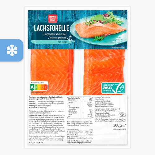 REWE Beste Wahl Lachsforelle mit Haut für 2 Portionen 300g
