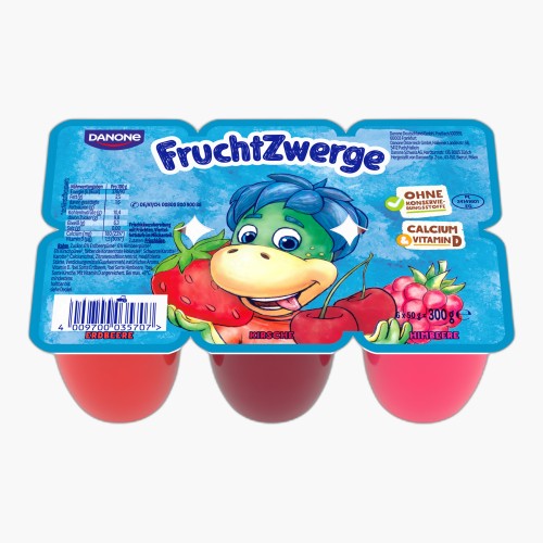 Danone Fruchtzwerge Erdbeere, Kirsche, Himbeere 6x50g