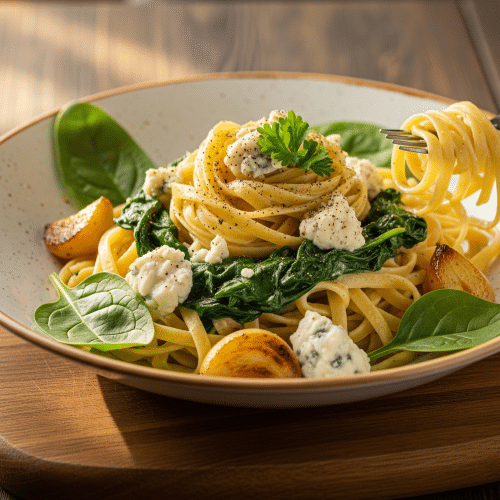 Pasta Spinat und Gorgonzola