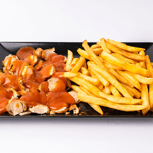 HDD Geflügelwurst mit Pommes frites