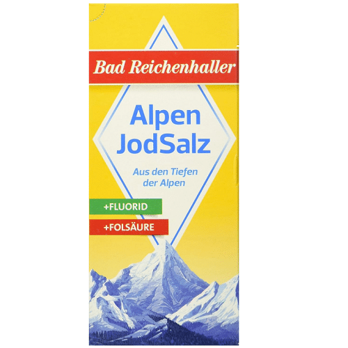 Bad Reichenhaller Alpenjodsalz mit Fluorid + Folsäure 500g