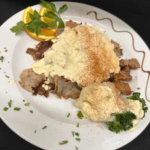 Gyros mit Käsesauce