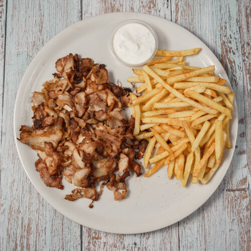 Döner Teller mit Pommes frites