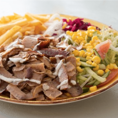 Döner Teller mit Fleisch und Falafal
