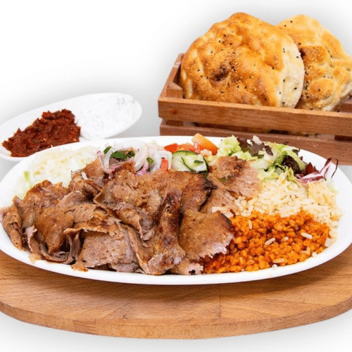 Döner Teller mit Halloumi und Fleisch