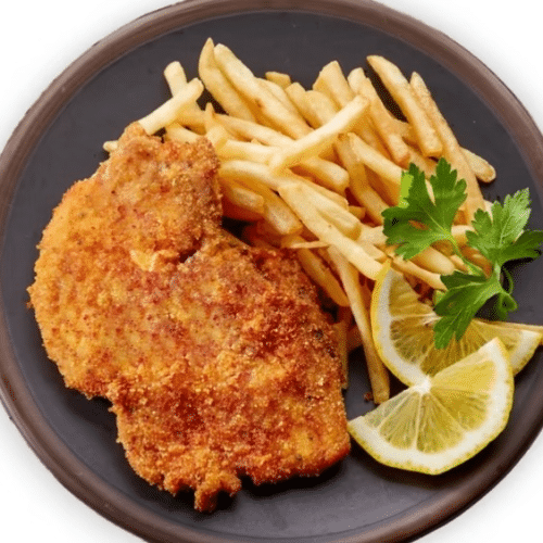 Schnitzel mit Tomaten und Mozzarella überbacken