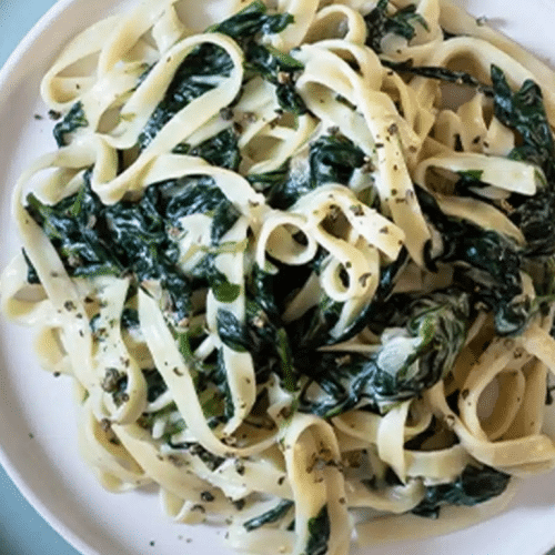 Tagliatelle überbacken Spinat