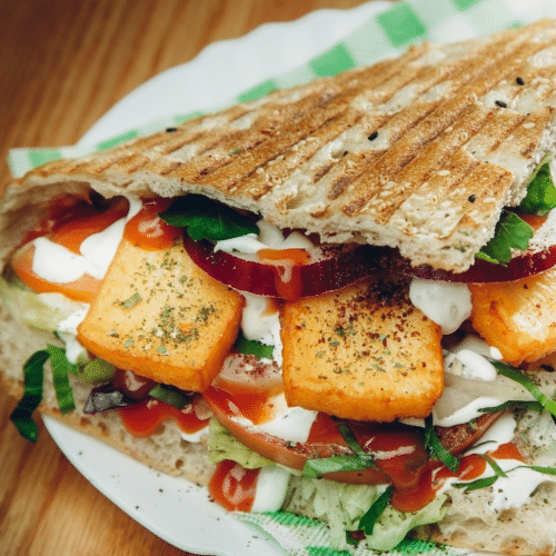 Vegetarischer Döner mit halloumi