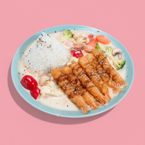 Ebi Tempura mit Erdnuss-Currysauce