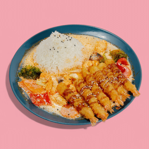 Garnelen mit Kokos-Currysauce