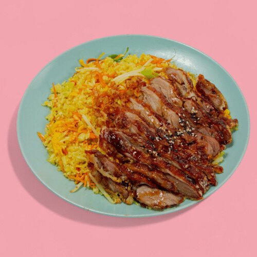 Gebratener Reis mit Ente kross