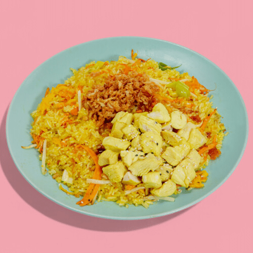 Gebratener Reis mit Hähnchenfleisch