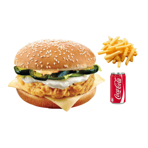 Chili Crispy Chicken Burger (scharf) - Menü