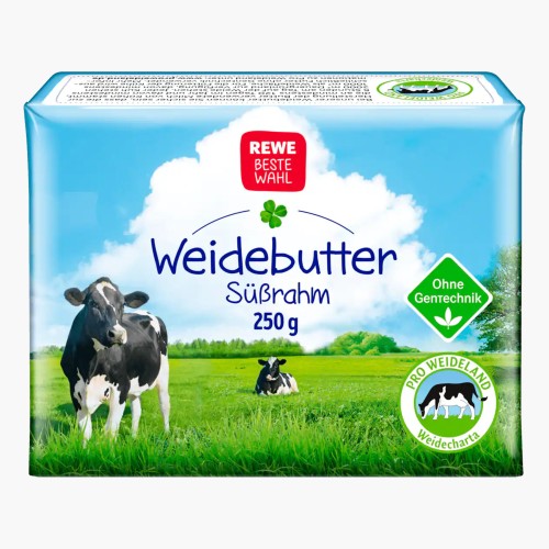 REWE Beste Wahl Weidebutter Süßrahm 250g