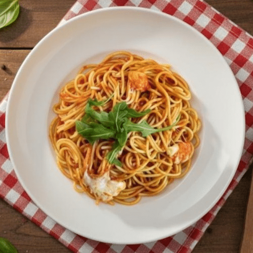 Pasta mit Tomaten und Mozzarella