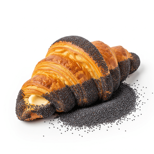 Buttercroissant groß in Mohn getunkt