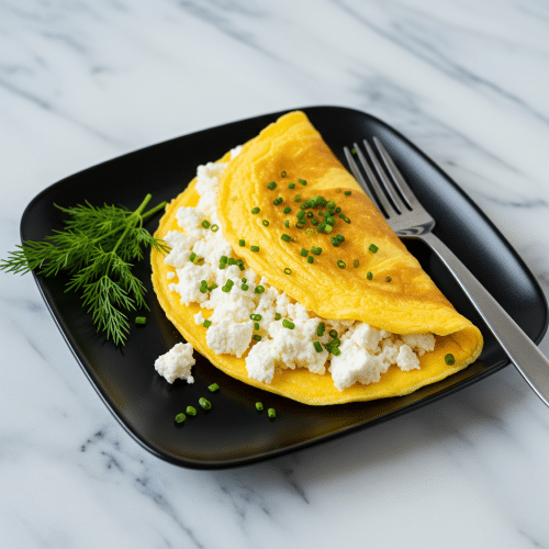 Omelett gefüllt mit Feta