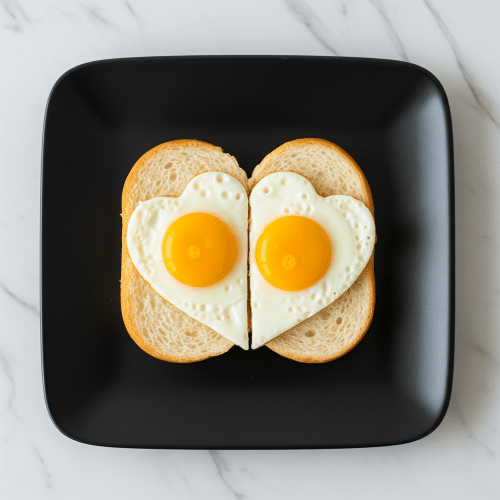 2 Halbe Herz Spiegeleier Brötchen gleich ein Herzchen