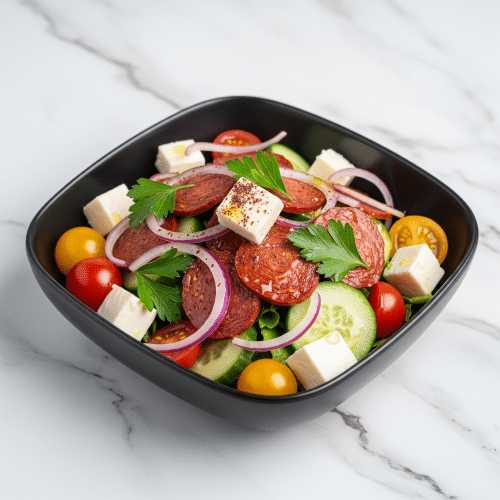 Sucuk-Käse Salat