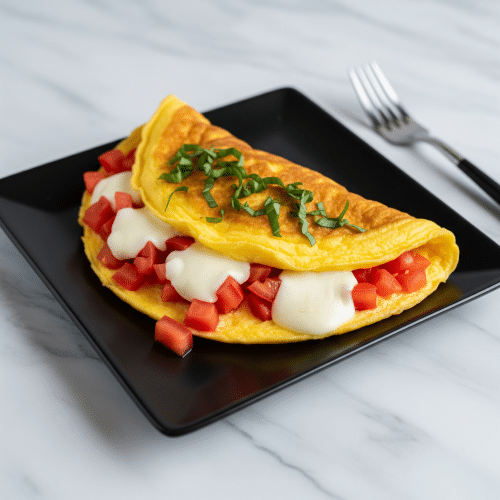 Tomaten-Mozzarella Omelette Teller
