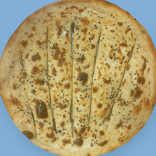 Pizzabrot mit Olivenöl, Knoblauch und Sesam Gewürzen